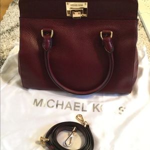 Michael Kors Burgundy Astrid Leather Satchel